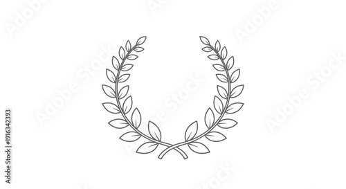 Laurel Wreath Icon, Award Symbol, Victory Emblem, Achievement and Success Graphic