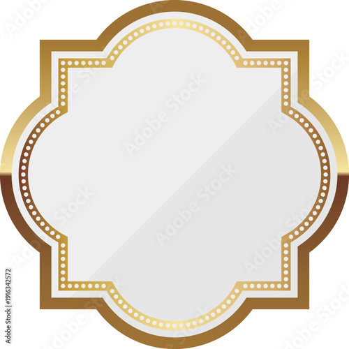 高級感のあるアールデコ風フレーム　ホワイト＆ゴールド