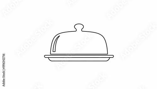 Food Cloche Icon, Serving Dome, Restaurant Dish Cover, Catering Service, Elegant Meal Presentation
