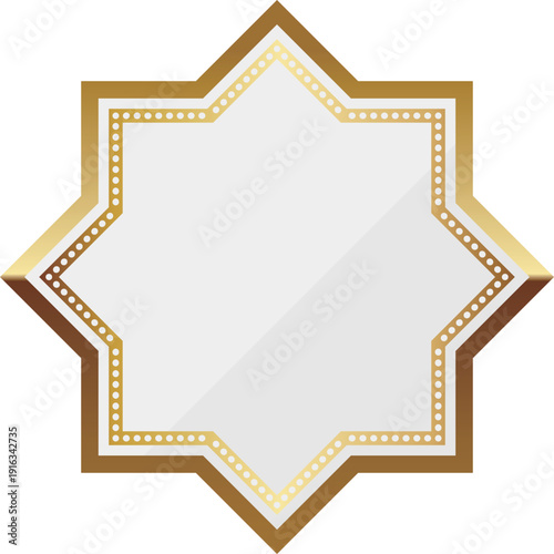 高級感のあるアールデコ風フレーム　ホワイト＆ゴールド