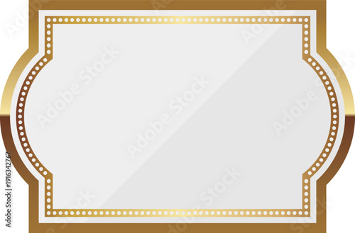 高級感のあるアールデコ風フレーム　ホワイト＆ゴールド