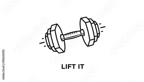 Dumbbell Lift It Icon - Fitness and Weightlifting Concept
