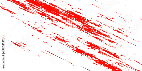 A vibrant red grunge vector illustration featuring a splattered ink texture with liquid paint drops and artistic wine-colored stains on a dirty spray pattern background