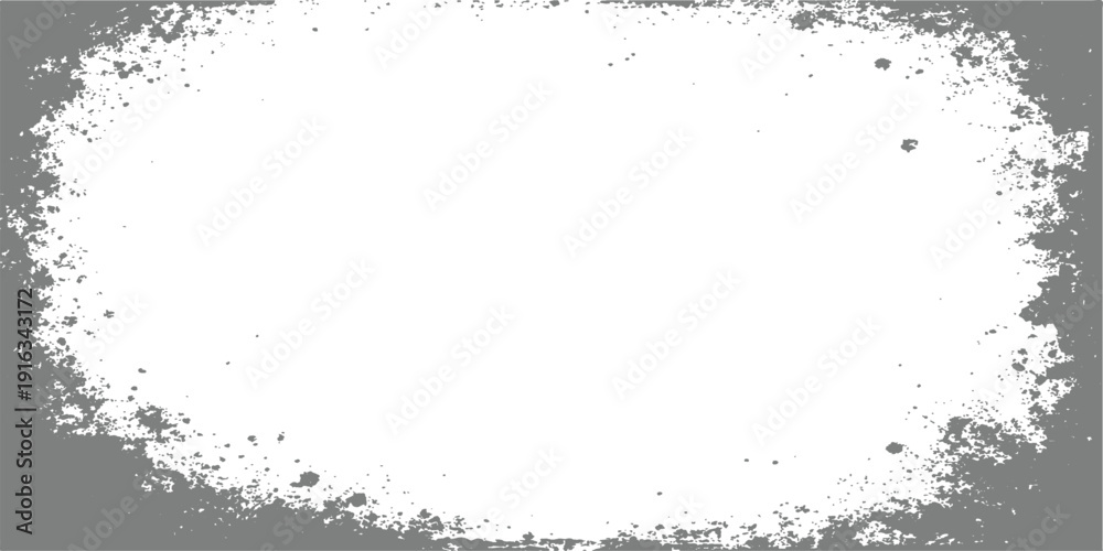 Fototapeta premium An abstract black ink grunge frame with a vintage splattered texture and dark paint spray patterns on a circular vector banner design