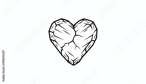 Cracked Heart Symbol, Broken Love, Emotional Pain, Sadness, Heartbreak Icon