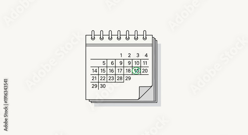 Calendar Page Marked With Circle, Date Reminder, Planning, Scheduling Concept