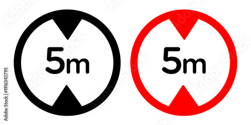 5 meter signs pack. vector illustrations designs