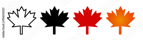 Autumn leaf canadian icons pack. vector illustrations designs