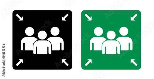 Assembly point icons pack. vector illustrations designs