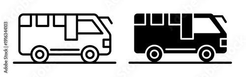 Bus coach icons pack. vector illustrations designs