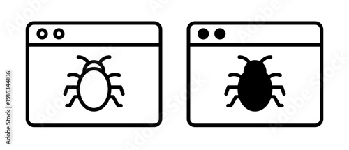 Bug icons pack. vector illustrations designs