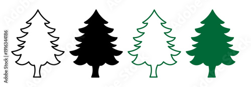 Christmas tree icons pack. vector illustrations designs