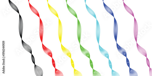 colored ribbons on white background
