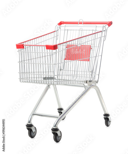Shopping cart on white back...