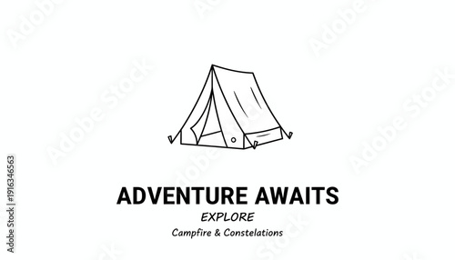 Adventure Awaits Tent Explore Campfire Constellations Camping Outdoor Activity