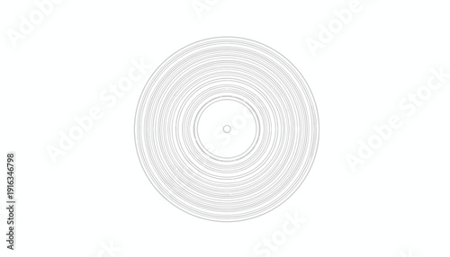 Abstract Circular Pattern, Vinyl Record Groove, Concentric Lines, Retro Music Design
