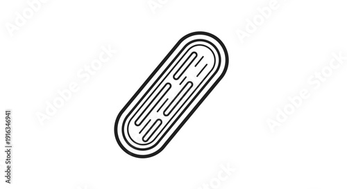 Abstract Oval Shape with Parallel Lines and Outline, Minimalist Graphic Element