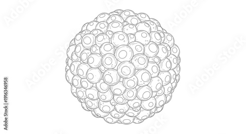 Abstract Sphere of Cells or Bubbles, Scientific or Biological Concept