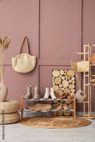 Interior of hallway with wo...