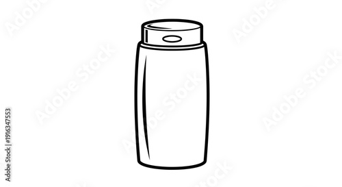 Simple Line Drawing of a Shampoo Bottle with Flip-Top Cap