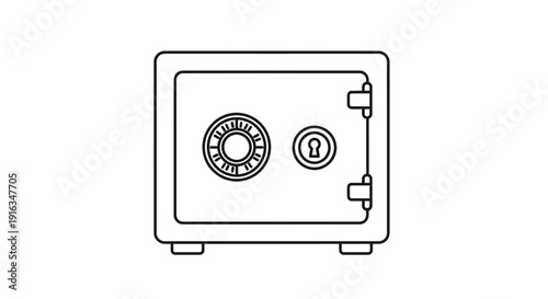 Secure Metal Safe with Combination Lock and Keyhole - Icon Style