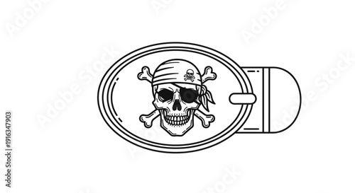 Pirate Skull Belt Buckle Graphic Design