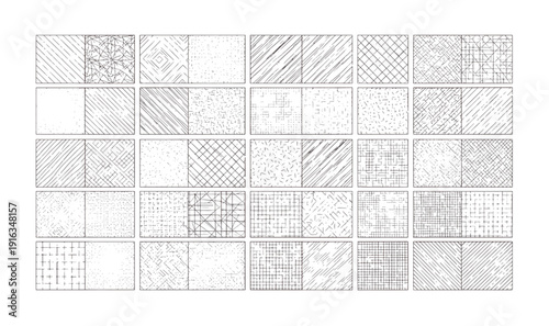 Premium Geometric Texture Bundle - 25 Pairs of Hand-Drawn Hatching, Cross-Hatch  Grid Patterns, Minimalist Linear Textures for Architectural Sketching  Digital Art