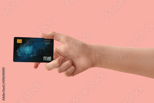 Female hand with credit car...