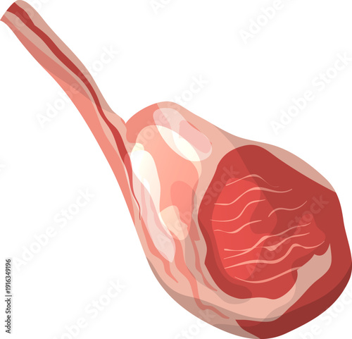Mutton rib meat. Lamb chop cartoon icon