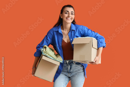 Young woman with wardrobe b...