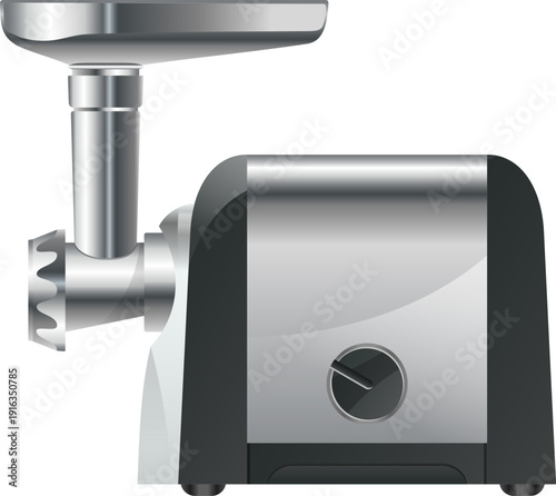 Meat mincer realistic icon. Grinding food machine