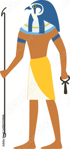 Egyptian god drawing. Ancient african mythology character