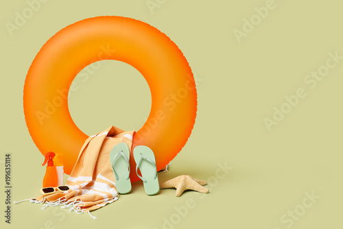 Inflatable ring, bottles of...