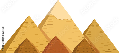 Egyptian travel landmark cartoon icon. Ancient pyramids