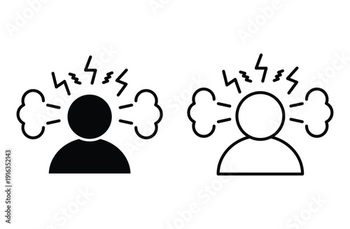 Angry person icon vector for web design