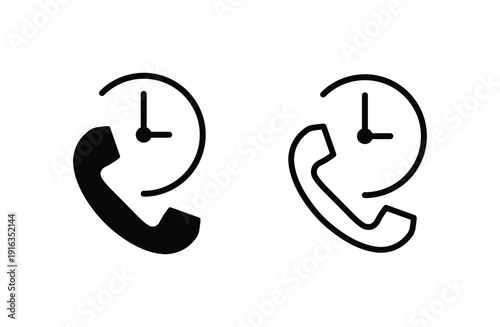 Call back time icon vector for web design