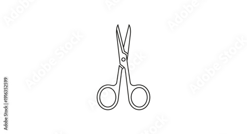 Minimalist Line Art of Small Scissors, Perfect for Grooming and Crafting