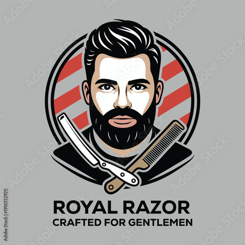 Royal razor salon beard cut and shave logo