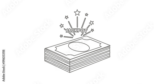 Jackpot Money Stack: Winning Cash Prize, Gambling Win, Financial Success