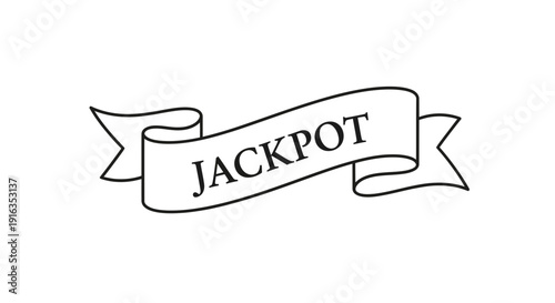 Jackpot Ribbon Banner - Vintage Style Graphic Element for Winning and Success