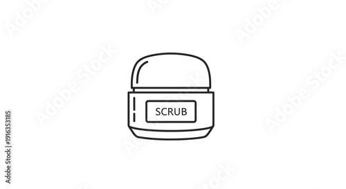 Jar of scrub icon, simple line art, beauty and skincare concept