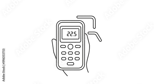 Hand holding digital thermometer with temperature reading