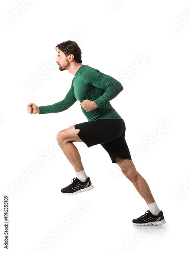 Sporty young man running ma...