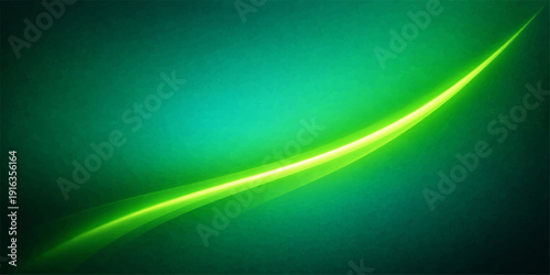 Abstract green wave background with bright smooth curves and flowing light energy design