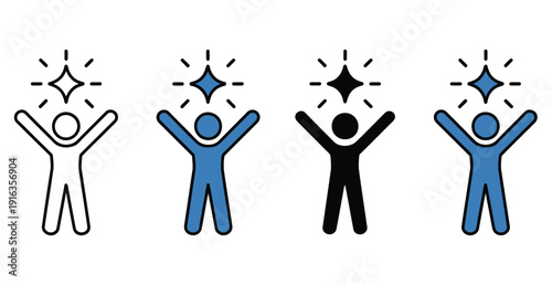 Achievement icon set, multiple style collection with goal completion, winner cup, star badge, and performance reward elements