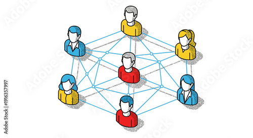 Illustration of Connected People Network Concept.