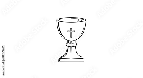 Chalice with Cross Symbol, Religious Symbol, Christian Symbol, Holy Communion Cup
