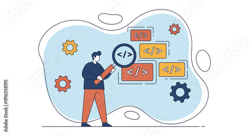 Male Programmer Coding Software Development Project.