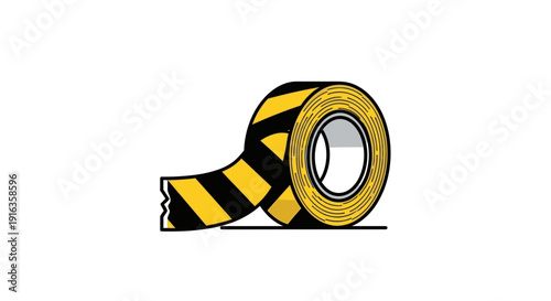Black and Yellow Hazard Warning Tape Roll, Safety Barrier Strip