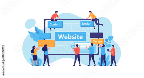 Team Collaborating on Website Development Project.